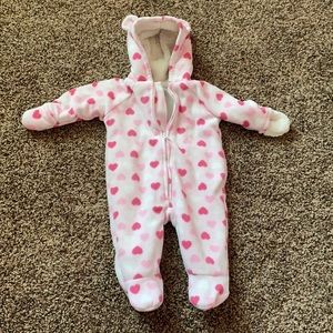 Pink Old Navy Fuzzy Bear Suit - Size 0-3 Months